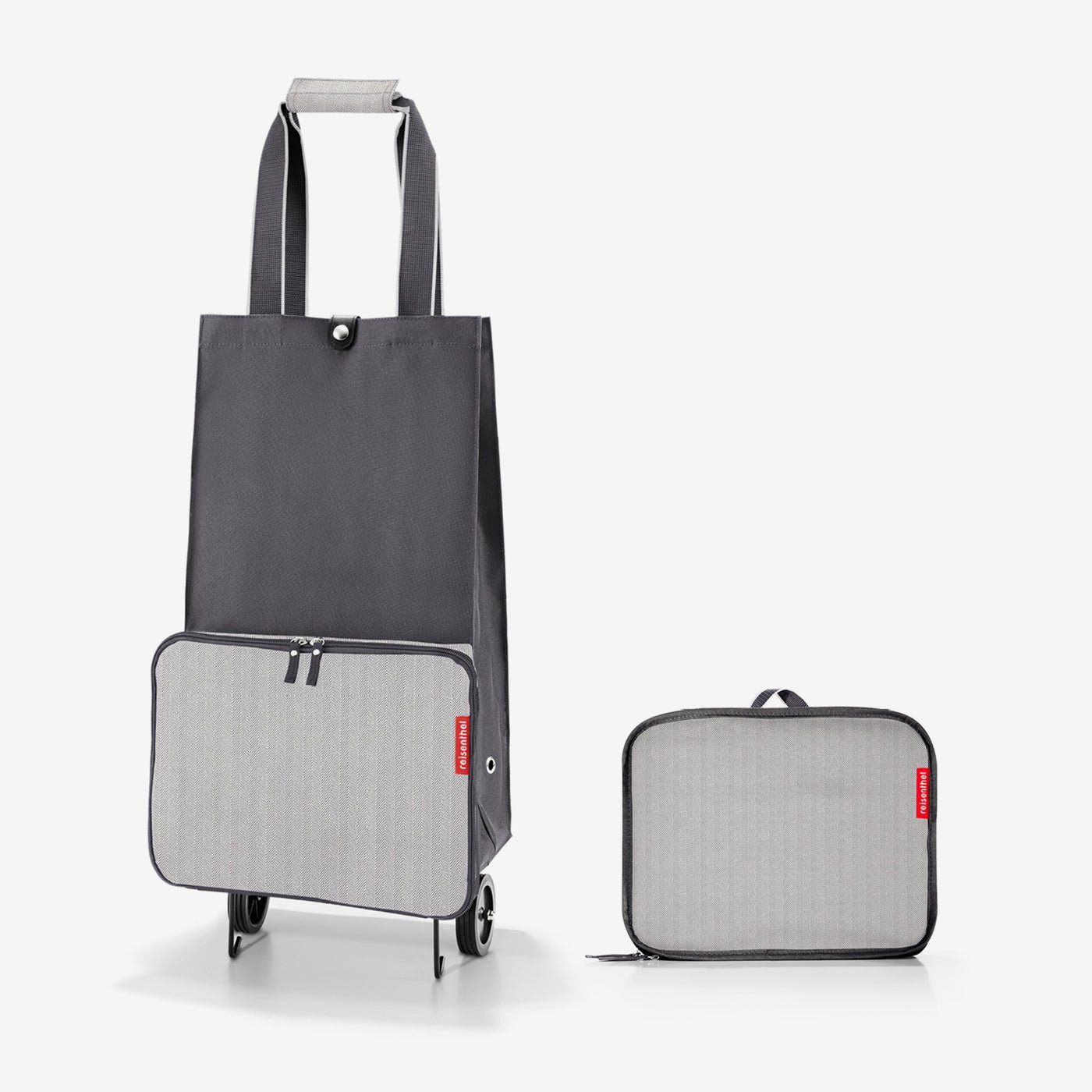foldabletrolley herringbone grey  Stylish, lightweight, and multi-functional.   Trolley bag  Go traveling