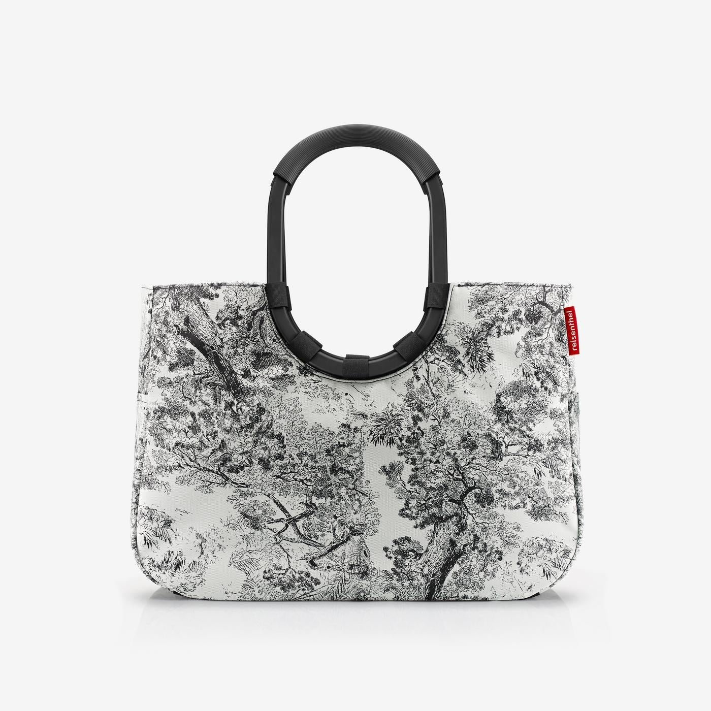 loopshopper L jacquard grey  cycle Basket-style handbag