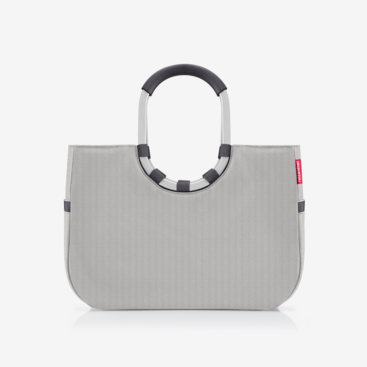 loopshopper L herringbone grey cycle Basket-style handbag